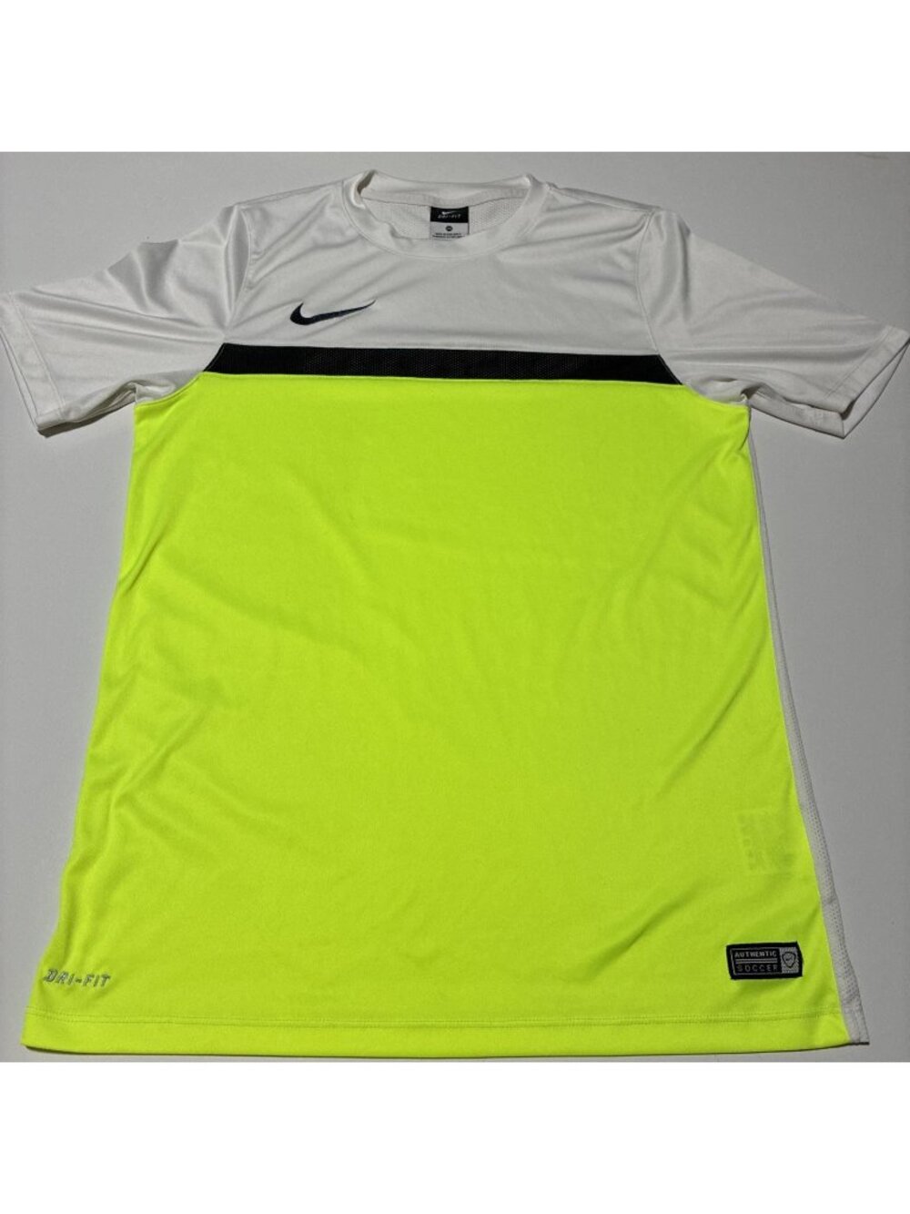 Nike Dri-Fit Referee Soccer Jersey Mens M Volt Neon Yellow Pocket Shirt 651379